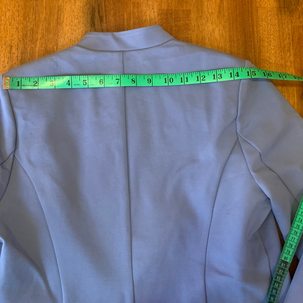 Elizabeth & Clarke Military Style Jacket 6 Blue Detailed stitching Stain Protect - Picture 12 of 13